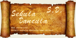 Sekula Dančula vizit kartica